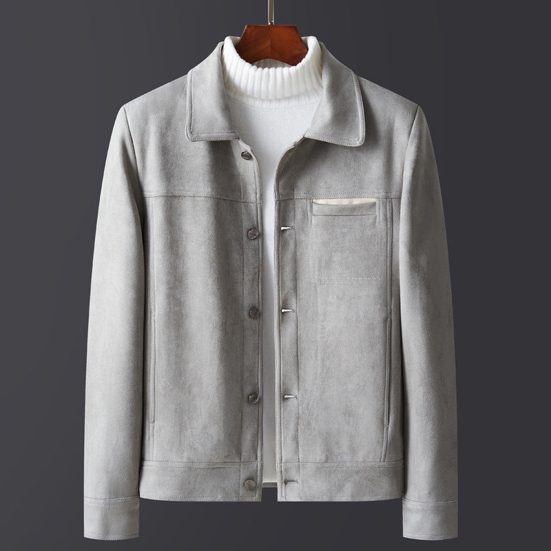 Men's Slim Lapel Casual Lamb Velvet Jacket