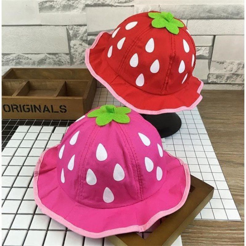 Strawberry Thin Sunhat Princess Girl Sunshade Basin Hat