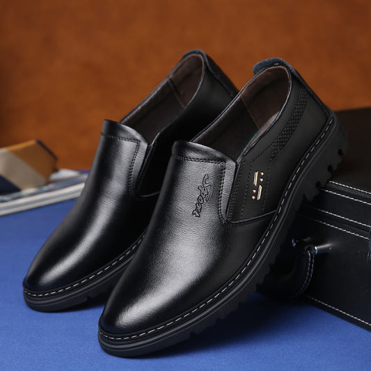 Men's Leather Formal Wear Round Toe Business  Casual Shoes