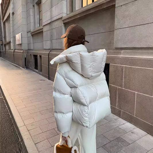 Hooded Thickened Puff White Duck Down Small Bread Coat