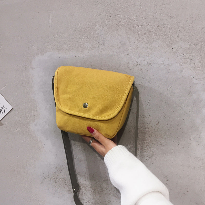 Retro Student Girl Canvas Crossbody Bag