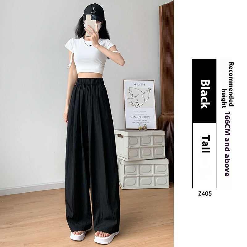 Loose Drape Casual Straight-leg Thin Ice Silk Wide-leg Pants