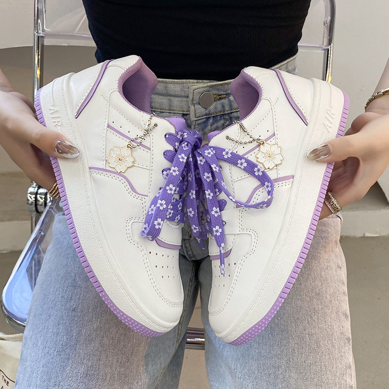 Trendy Student Macaron Girl Cute White Shoes