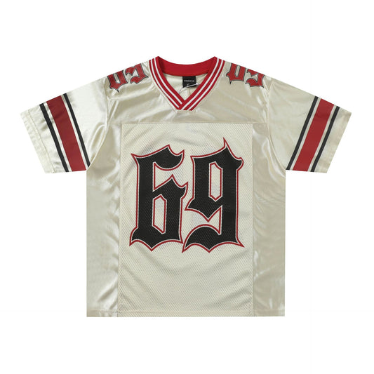 American-style Hollow Mesh Digital Printed Short Sleeve
