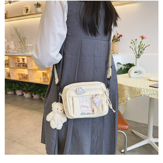 Cute Cartoon Badge Single Shoulder Messenger Bag