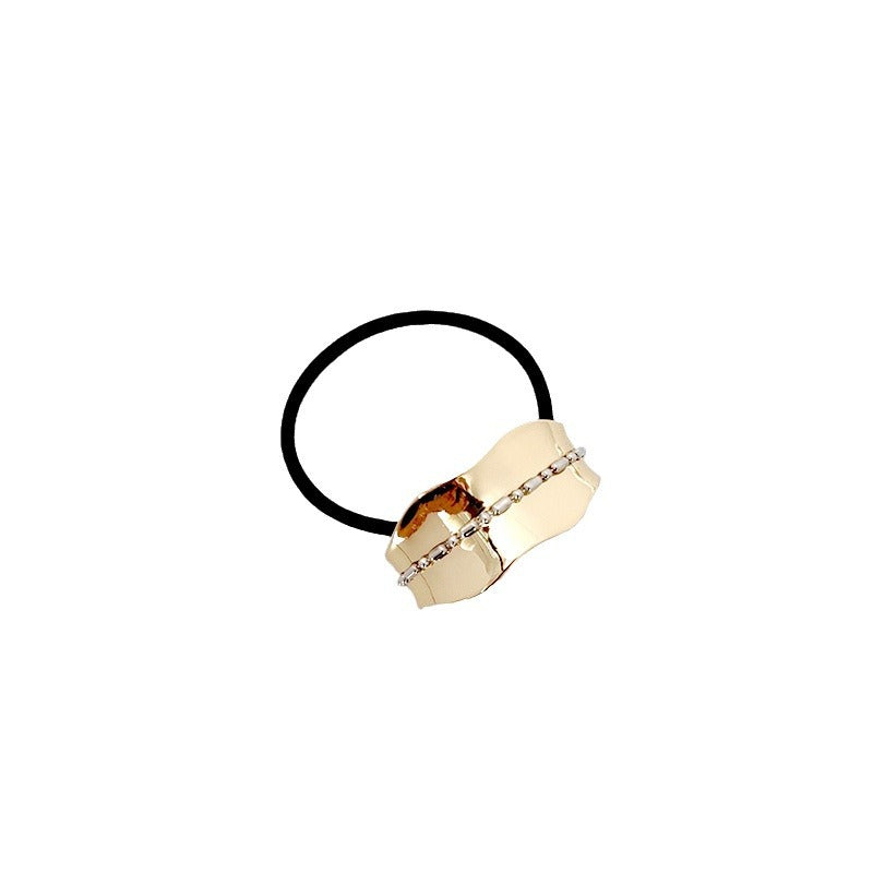High-grade Hair Accessories Hair Rope Geometric Ellipse Glossy High-elastic Rubber Band