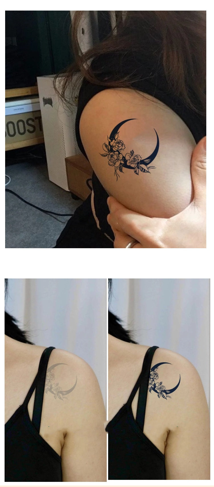 Moon Plain Flowers This Tattoo Stick Semi-permanent Waterproof Lasting Female Clavicle Sticker