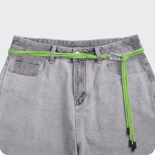 Summer Evergreen Trendy Unique Waist Strap Pants Simple Woven Belt
