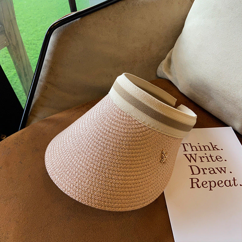 Women's Straw Empty Top Peaked Hat