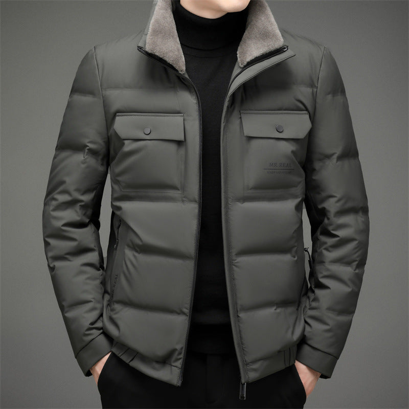 Thickened Multi Pocket Lapel Men's Coat