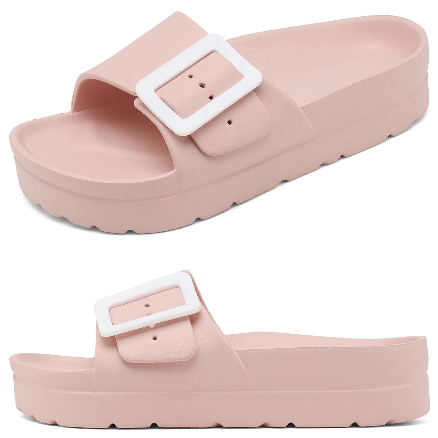 Adjustable Buckle Simple Fashion Comfortable Lightweight Cushion Slippers