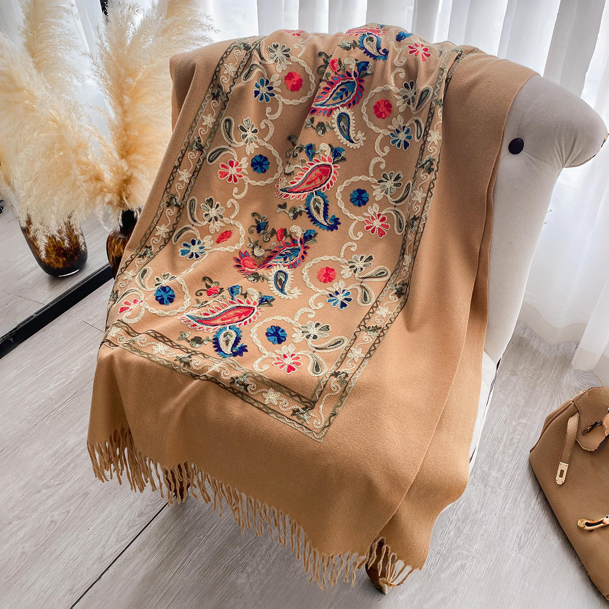 Stylish Minimalist Ethnic Inspired Thermal Scarf For Women