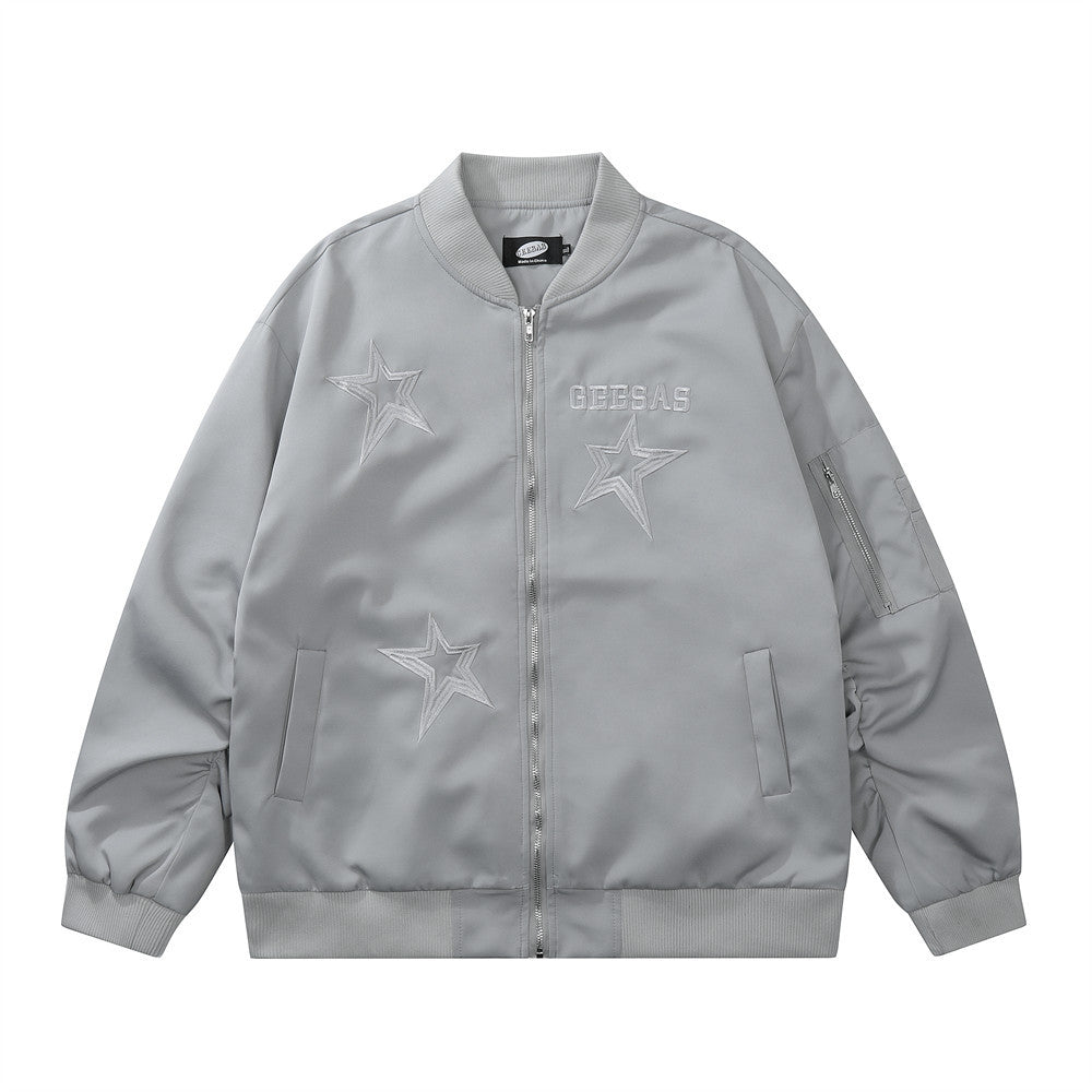 Five-pointed Star Embroidered Jacket For Men