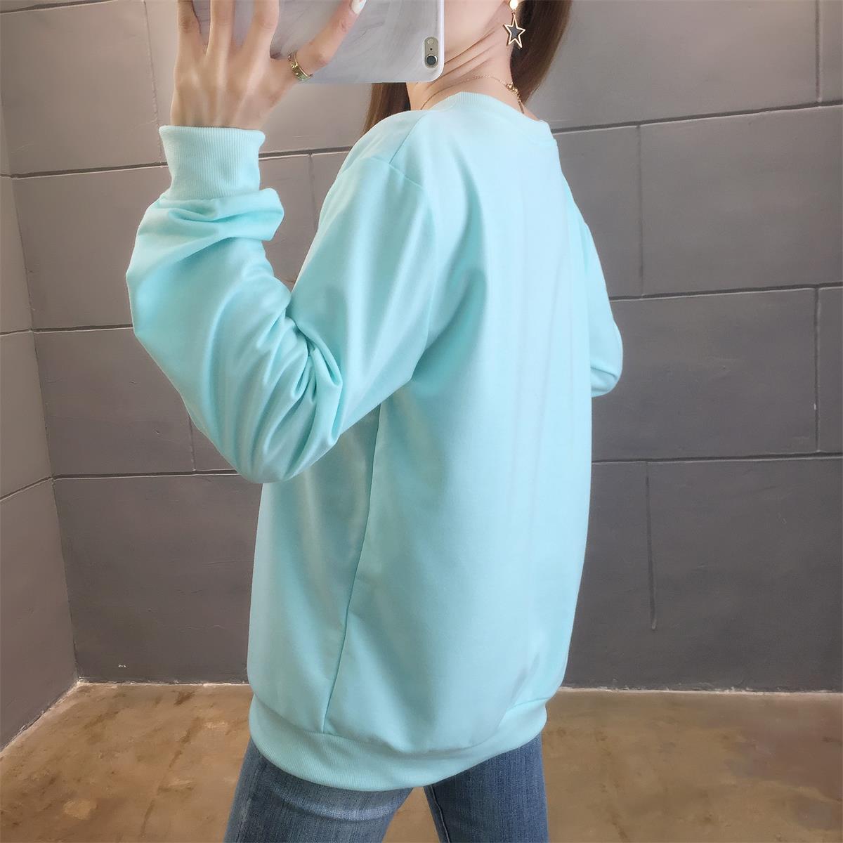 Student Casual Cartoon Top Trendy Round Neck