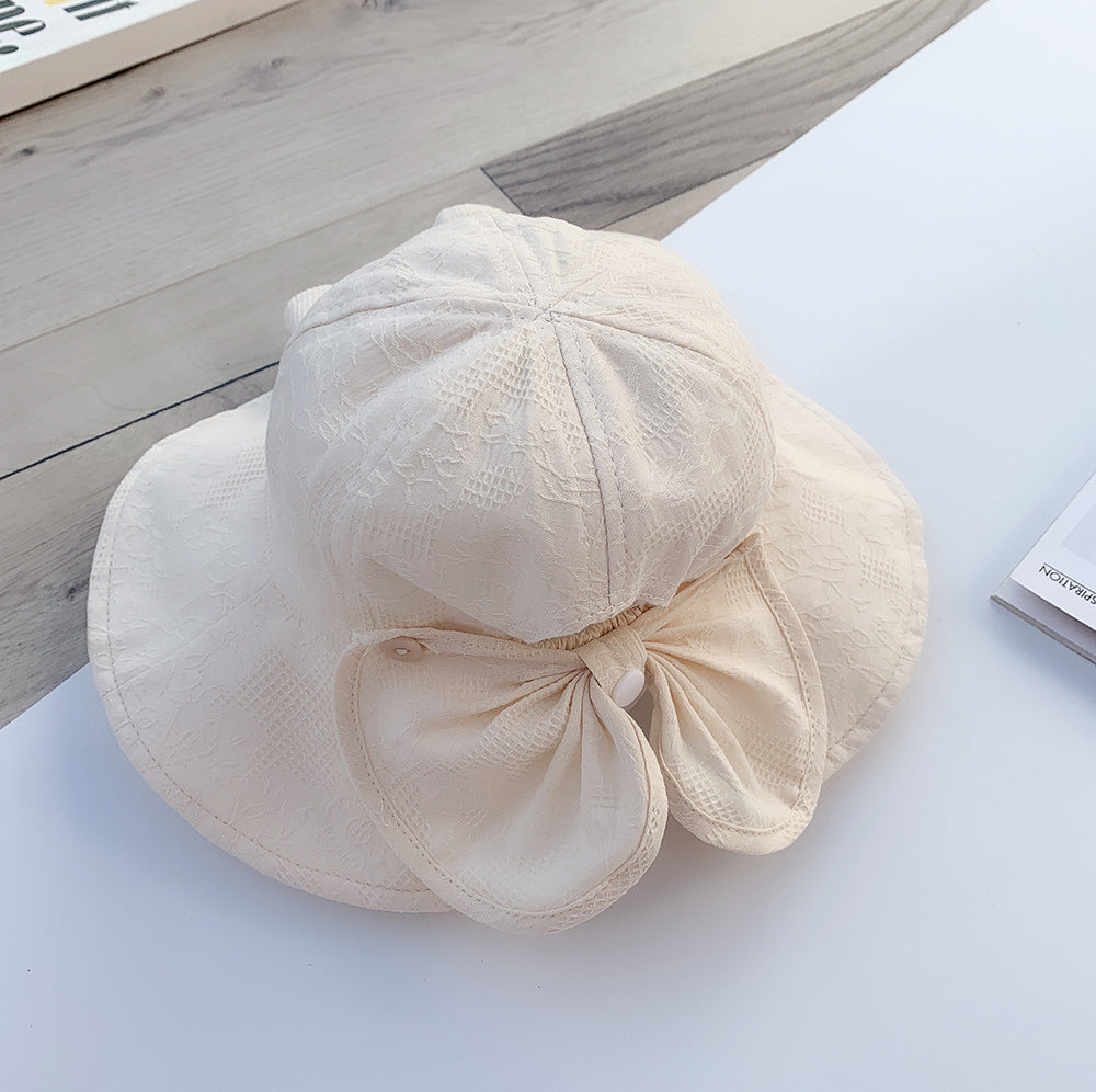 Girls' Fashion Solid Color Big Brim Sun-proof Hat