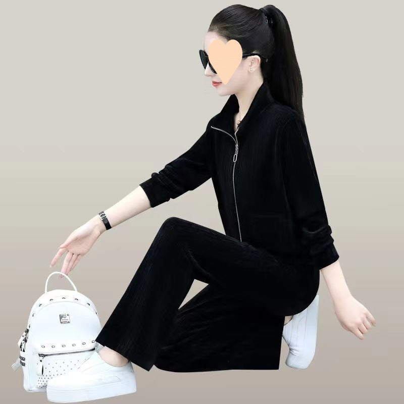 Sports Stand Collar Casual Outfit Versatile Set