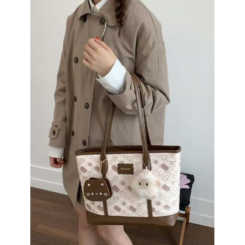 Large Capacity Cute Toast Hand Tote Bag