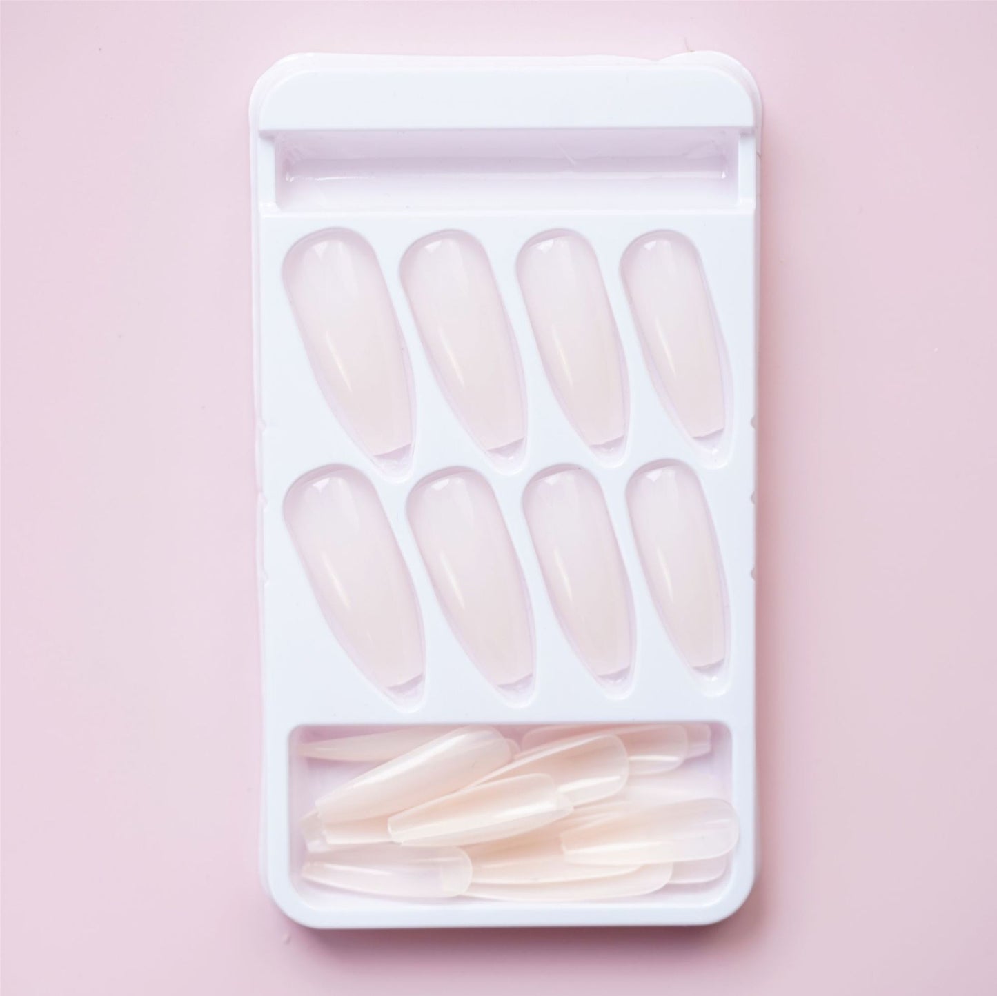 CS-57 Long Ballet Jelly White Fake Nail Tip Wear Nail Stickers Finished Product 24 Pieces