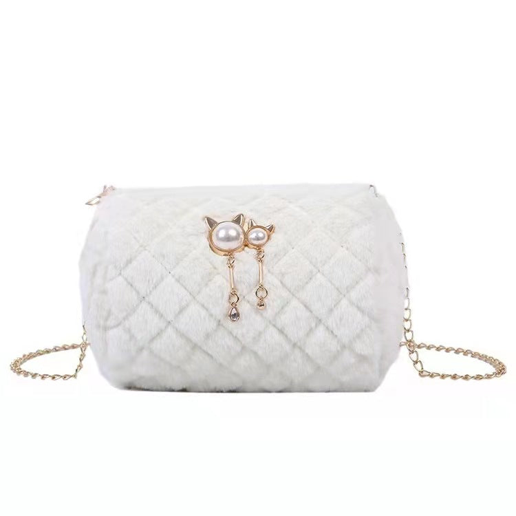 Women's Fashion Diamond Embroidery Thread Shoulder Messenger Bag