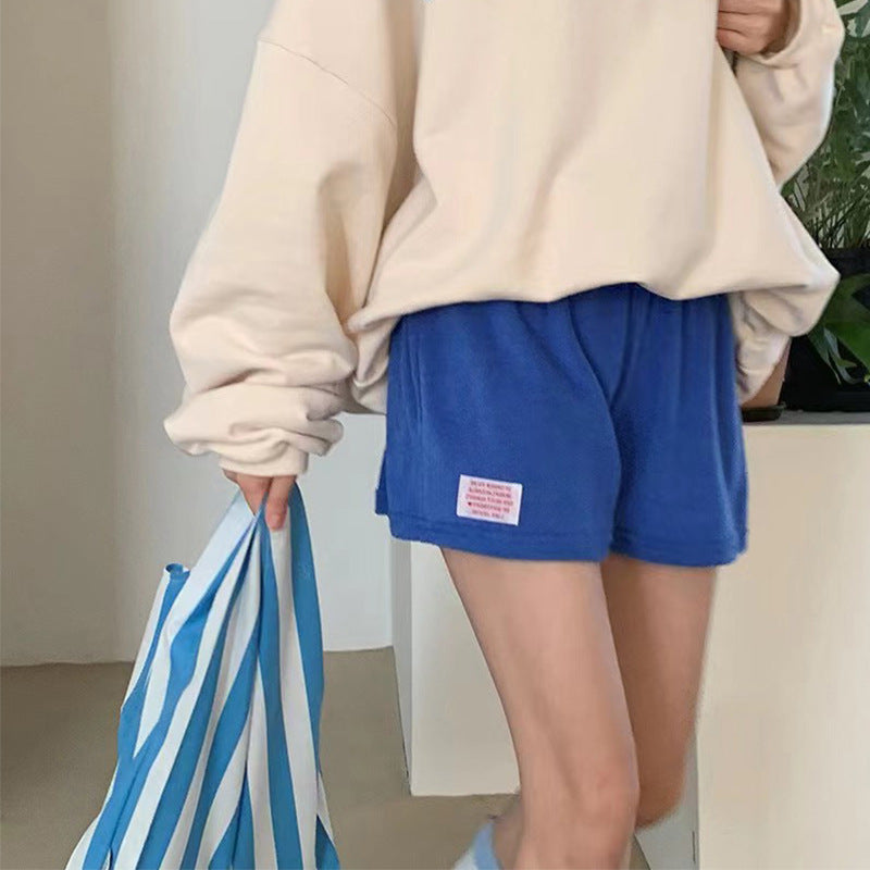 Women's Elastic High Waist Loose Casual Wide Leg Shorts