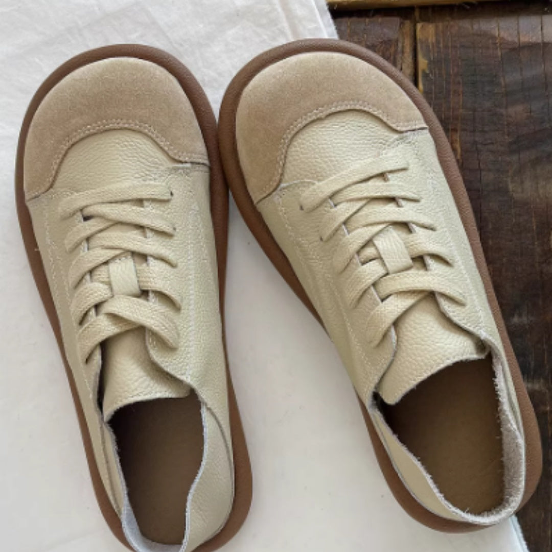 Ugly Cute Artistic Mori Girl White Shoes Round Toe