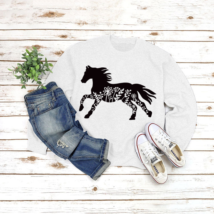 European And American Round Neck Jacket Long Sleeve Printing