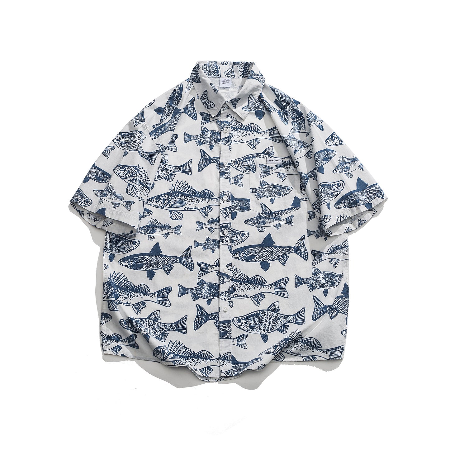 Summer New Print Short Sleeve Shirt Men's Loose