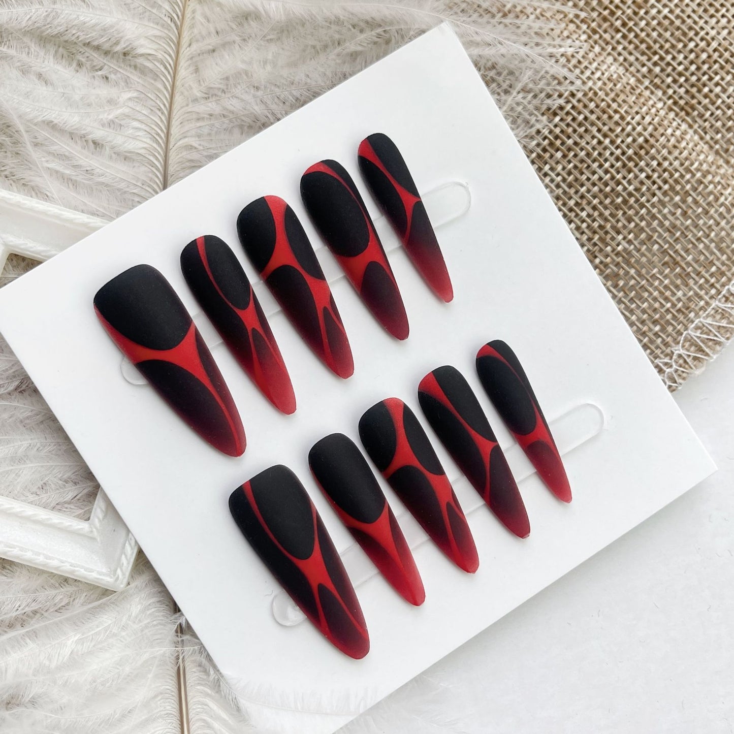 European And American Wave Lines Hot Girl Style Gradient Long Tip Manicure