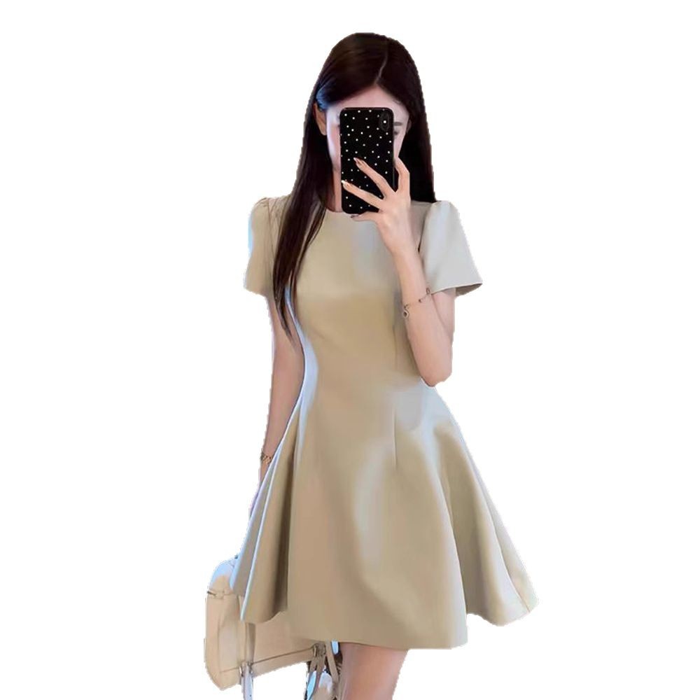 Women's Solid-Colored Casual All-Match Short-Sleeve Dress