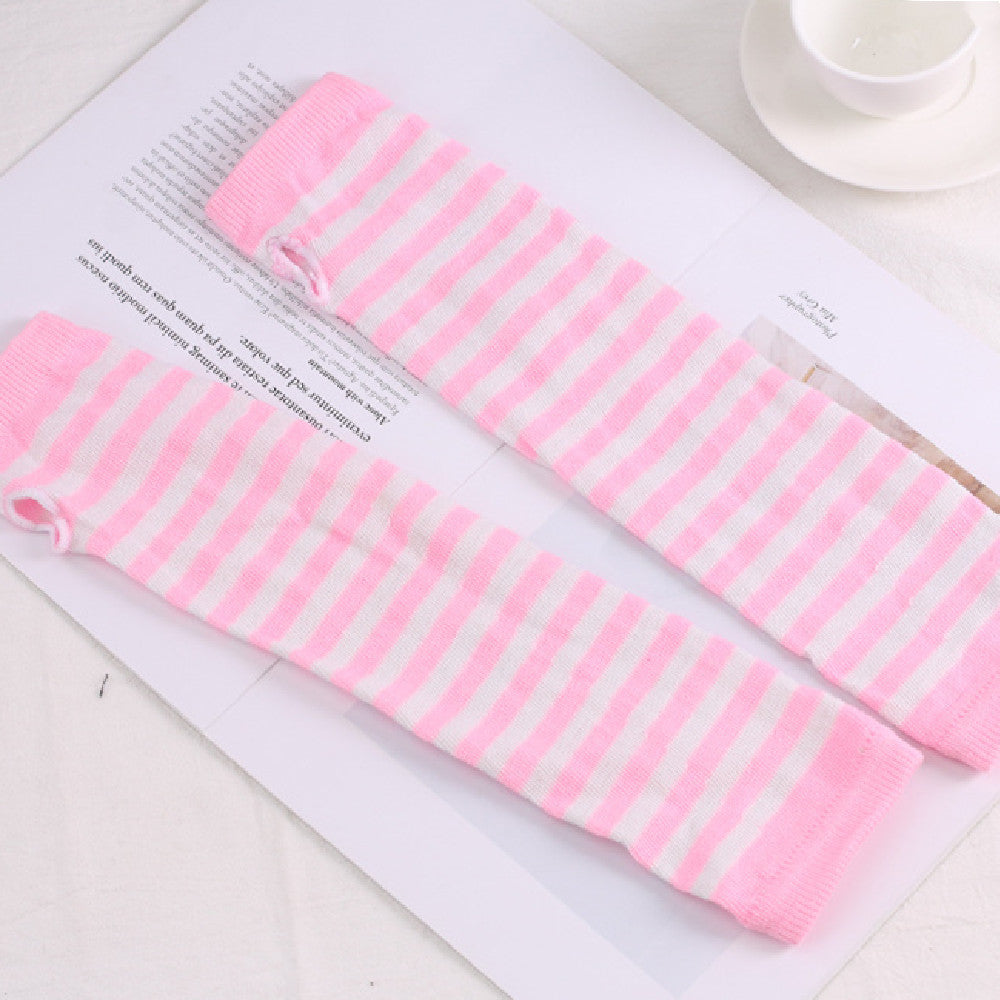 Black-and-white Striped Cotton Long Wrist Cuff