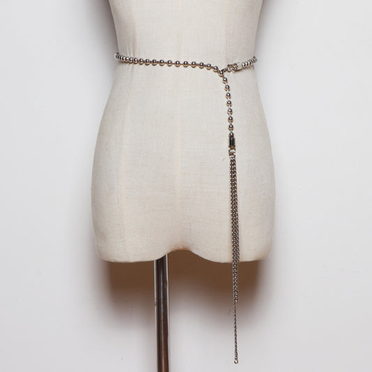 Dress Shirt Sweet Belt Women With Skirt Imitation Pearls