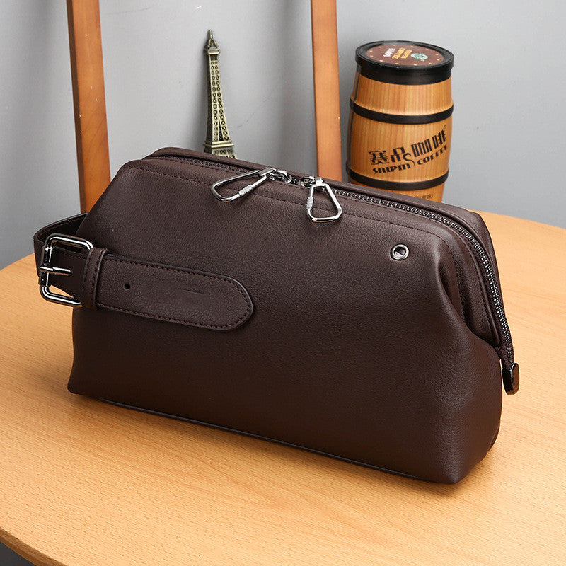 Large Capacity Business Casual Men's Soft Leather Handbag
