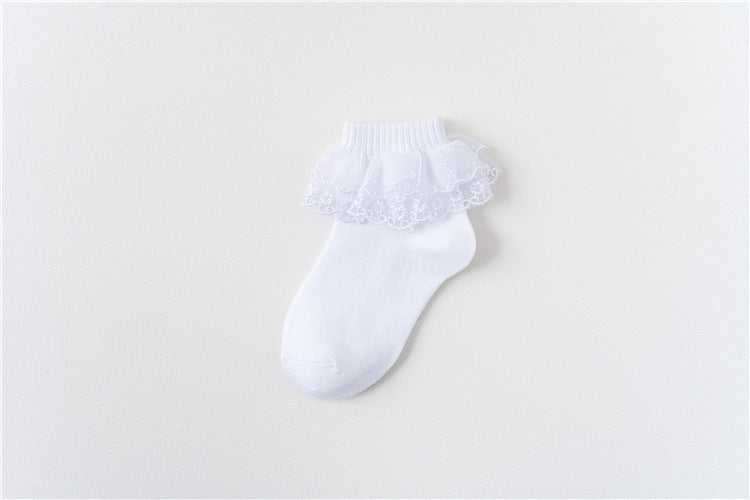 Mid Tube Winter Lace Atin Dance Princess Socks
