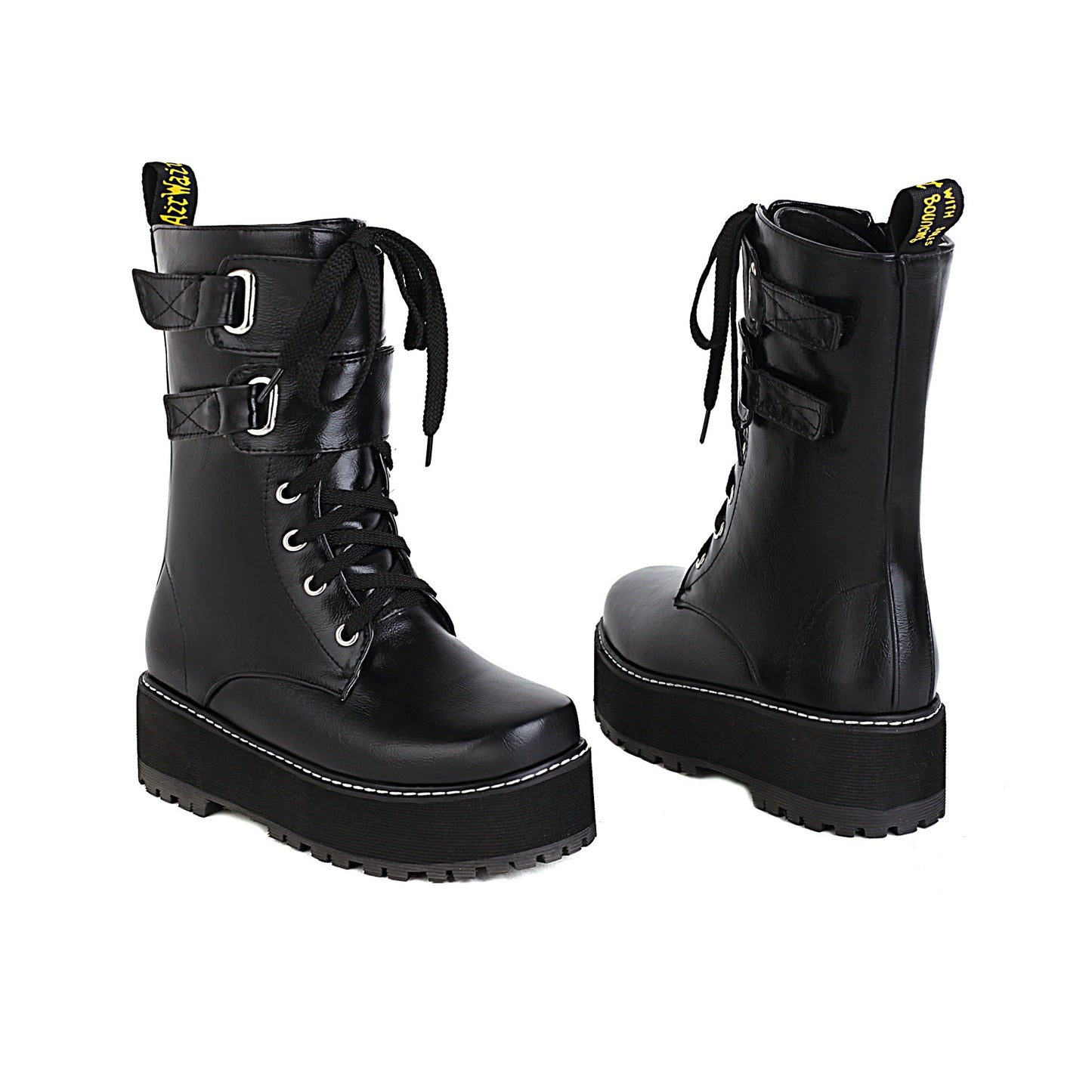 New Women's Fashion Thick Sole Plus Size Side Zipper Boots