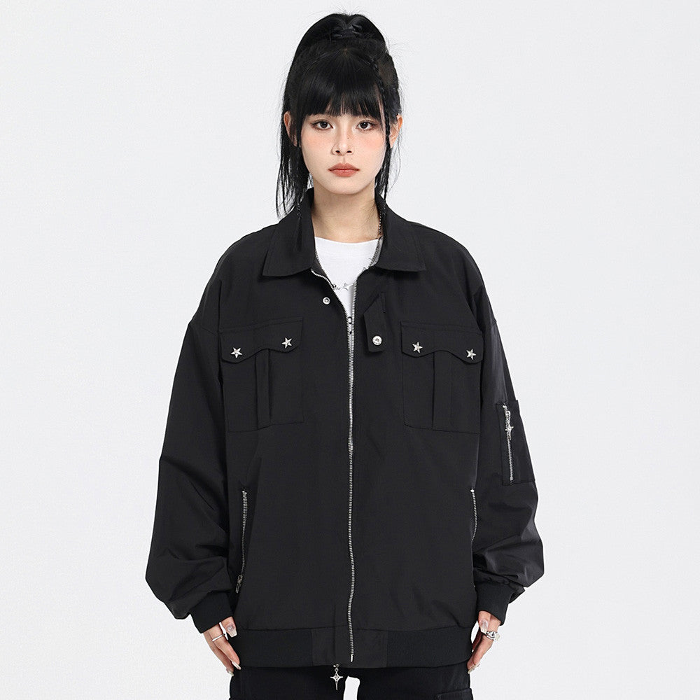 Multi-pocket Functional Pilot Polo Collar Jacket