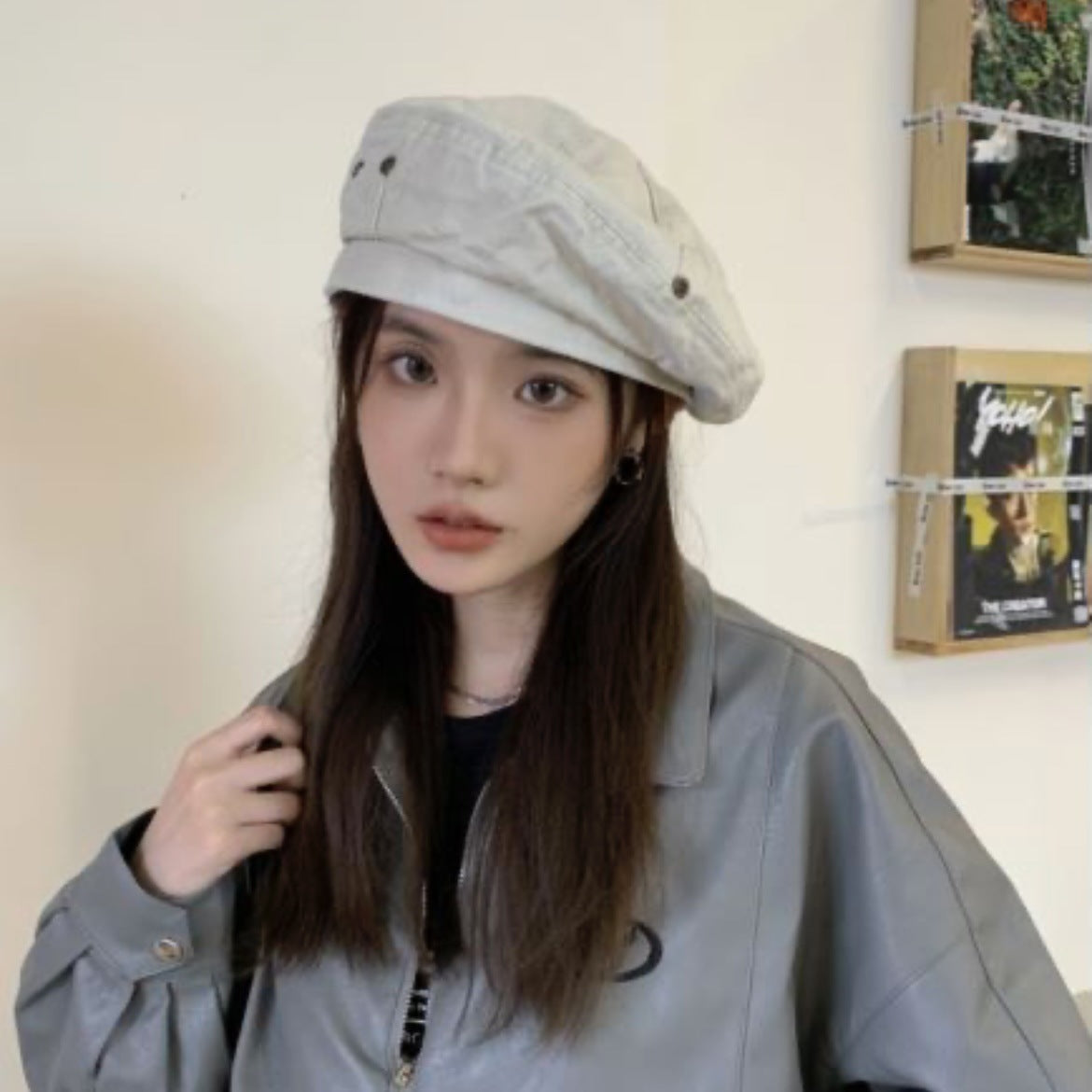 Women's Retro Washed Denim Beret