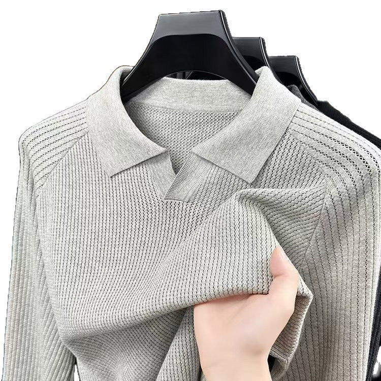 Men's Spring And Autumn Trendy All-matching Scissors Collar All-matching