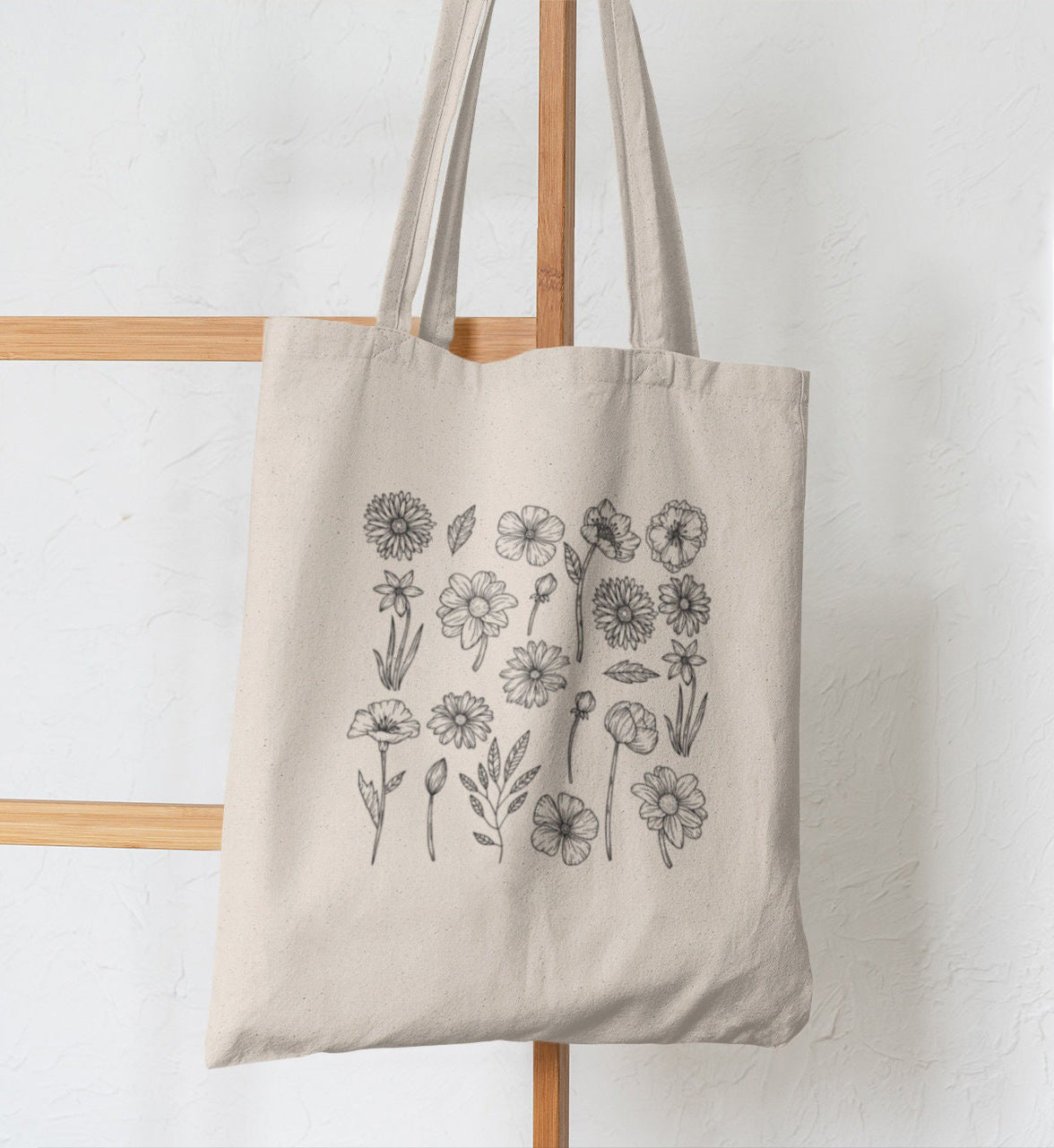 Butterfly Mushroom Printed Canvas Bag Shoulder Bag