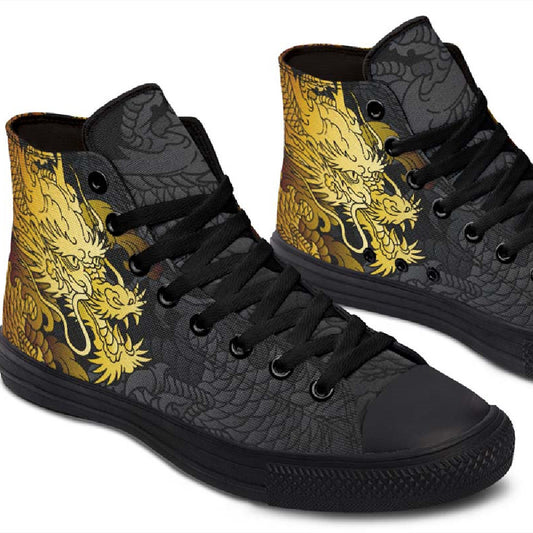 Men's And Women's Fashion Color Printing High-top Canvas Shoes