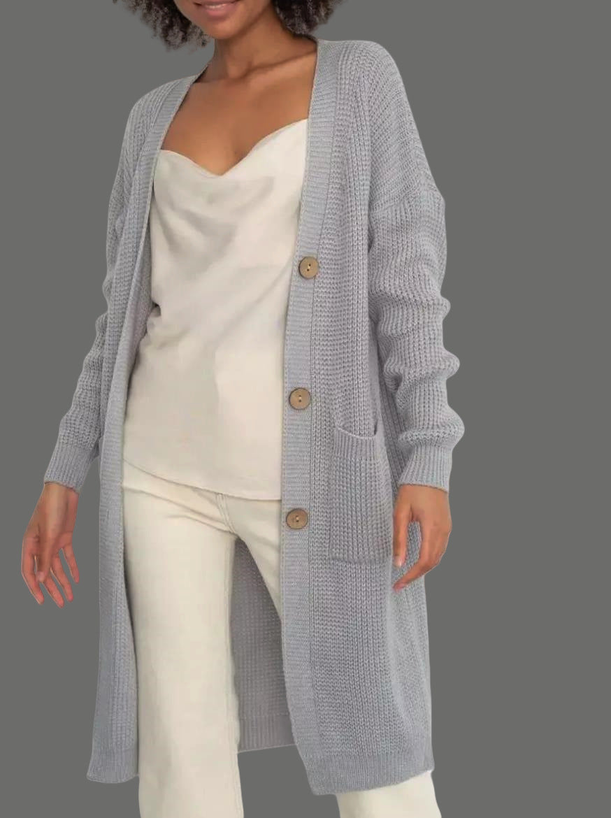 Loose And Versatile Long Sleeved Knitted Cardigan Jacket