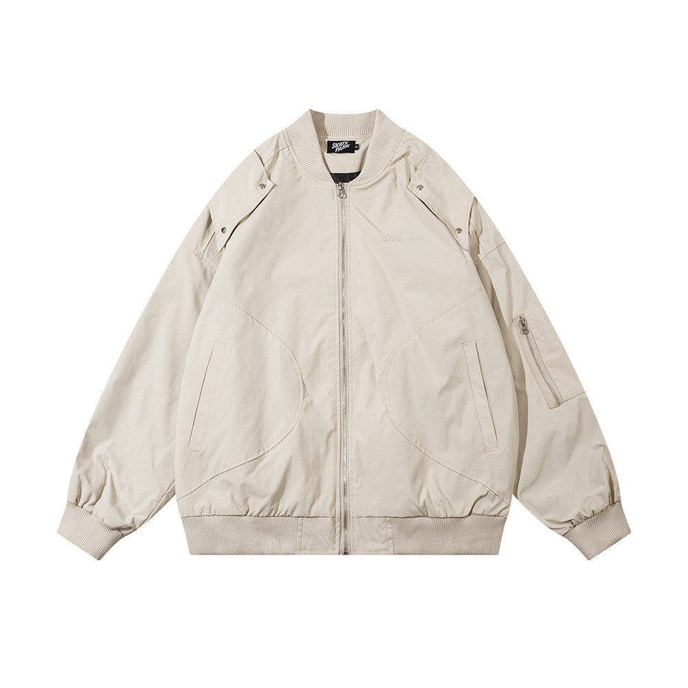 Pure Color All-matching Pilot Jacket Casual Sports Jacket