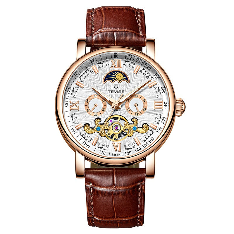 Calendar Large Dial Stylish Thin Mechanical Watch