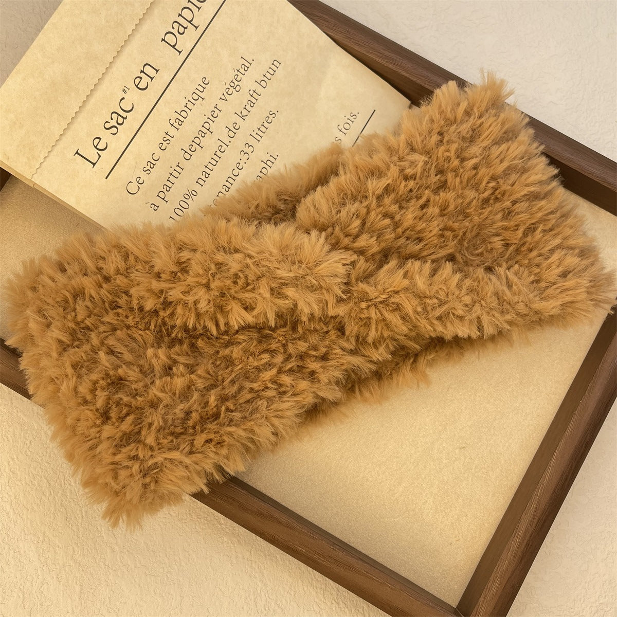 Plush Cross-Over Wide Thickened Warm Hairband For Women