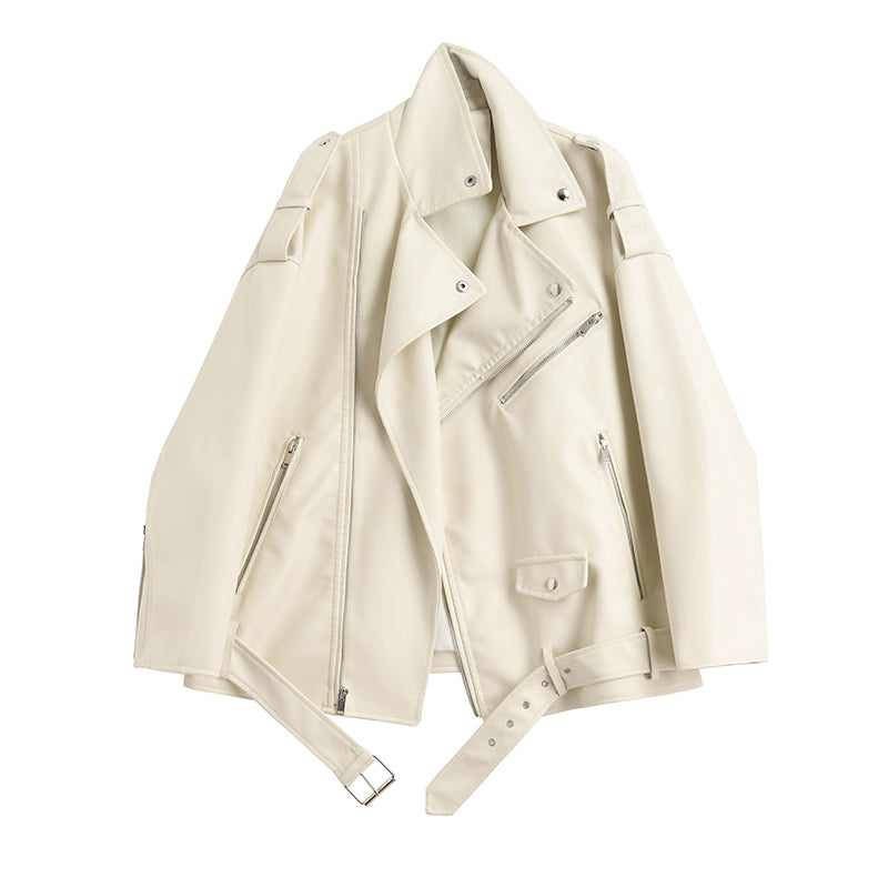 All-match Loose Motorcycle PU Leather Jacket Trend