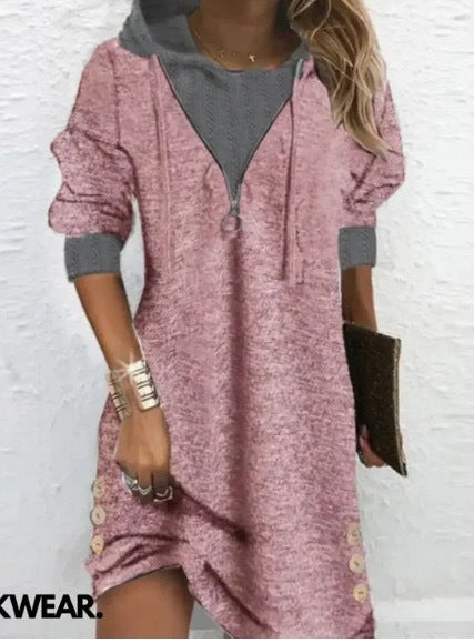 Women's Long Sleeve Round Neck Patchwork Top