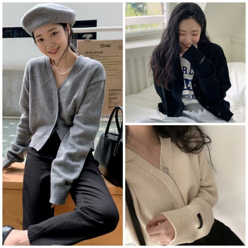 Loose Leisure All-matching Long-sleeved Knitted Cardigan Jacket