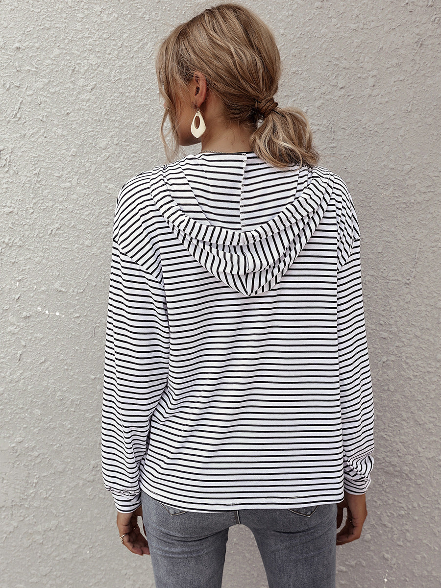 Stribet Top Dametøj Løs Sweater