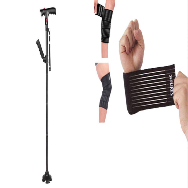 Foldable Crutch Foldable Adjustable Lightweight Aluminum Offset Walking Stick