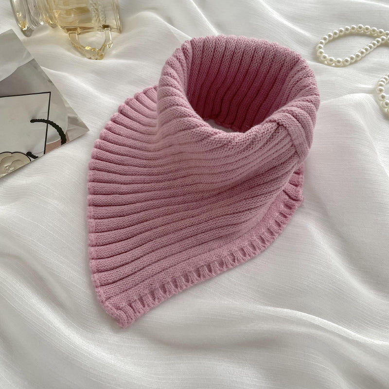 Knitting Bandana Versatile Pure Color Warm Keeping Neck Protector