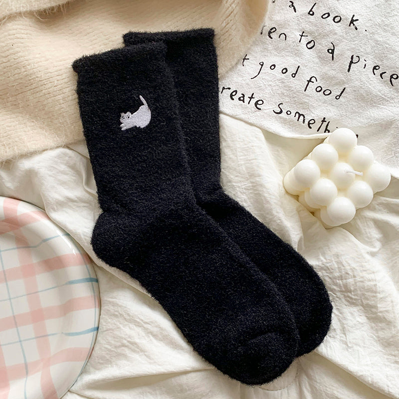 Women's Thick Thickened Plus Velvet Warm Mid-calf Length Socks